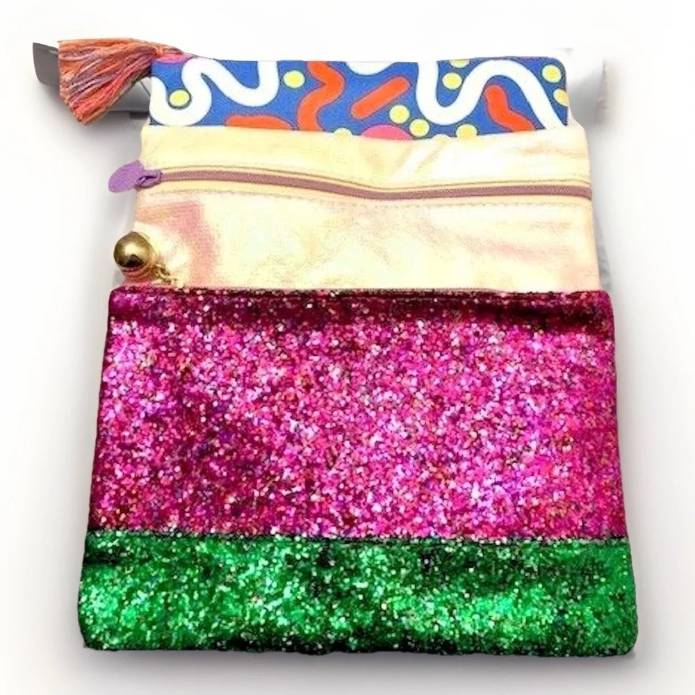 Wedding Party Glam Bag Bundle Lot of 3 PC Set Makeup IPSY Deco Sparkle Travel